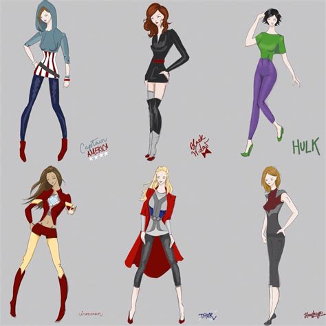 Gender Bent Avengers Marvel Outfits Avengers Women Avengers Girl