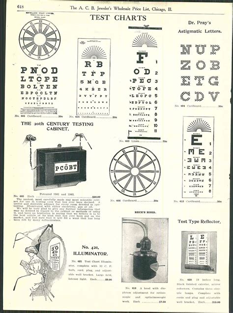 Vintage 1912 Eye Charts Print Ad Eye Chart Printable Collage Sheet