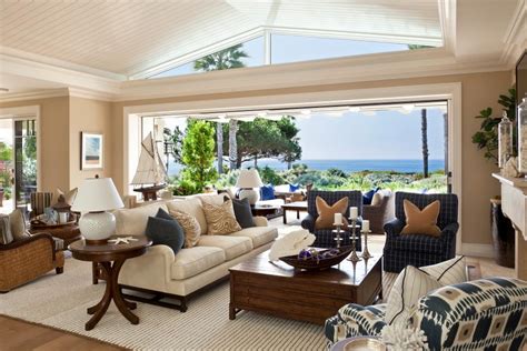 Neutral Transitional Living Room With Ocean View Hgtv