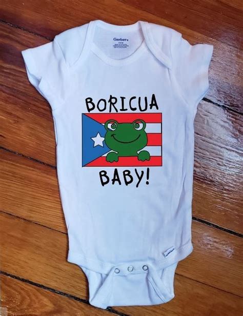 Baby 1 Piece Bodysuit Boricua Baby Puerto Rico Island Flag For The