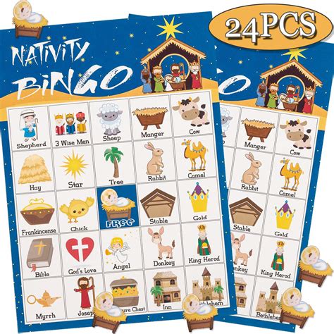 Buy Funnlot Christmas Nativity Bingo Game Christmas Bingo Cards Xmas