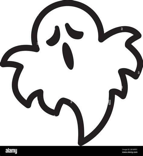 Ghost Icon Template Black Color Editable Ghost Icon Line Icon Symbol