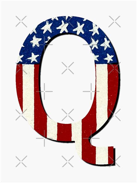 Vintage Style Red White Blue Q Sticker For Sale By Sherdigiscraps