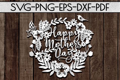 Happy Mother's Day SVG Cutting File, Home Decor Papercut, DXF, PDF By