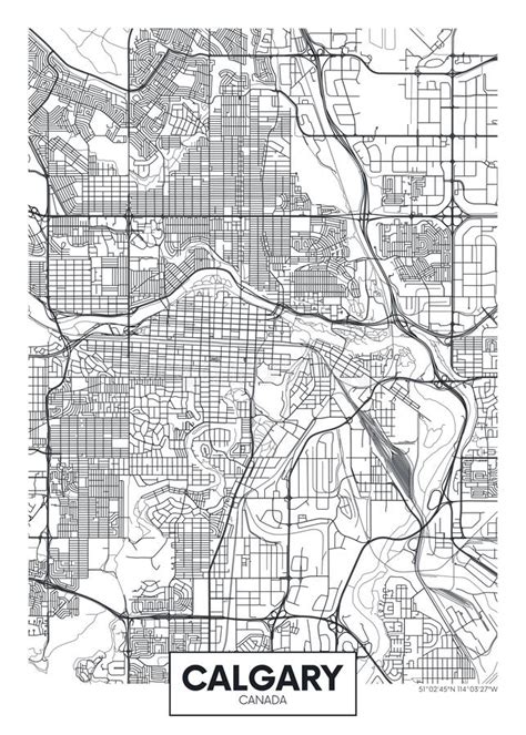 City Map Calgary Travel Vector Poster Design Stock Vector