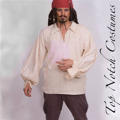 Captain Jack Sparrow Pirate Shirt Top Notch Costumes