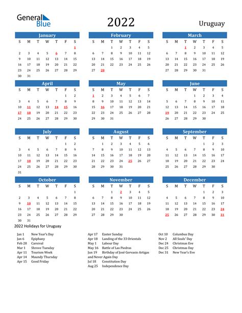 Calendario 2022 Excel Uruguay Calendario Lunare