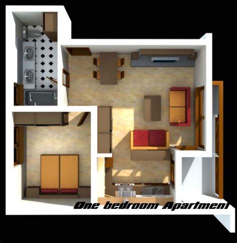 24 square meter apartment with small pantry, sofa, cable television and 1 bath room / small balcony swimming pool and fitness on 6th floor convenient store and small restaurant on ground. Difference between studio apartment and one bedroom