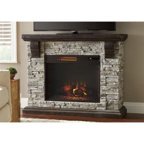 Home Decorators Collection Highland 50 In Faux Stone Mantel Electric