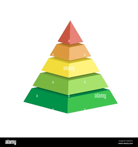 Pyramid Scheme 5 Five Steps Vector Hierarchy Level Chart Graph Green