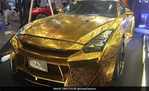 Million Dollar Gold Plated Car On Display In Dubai