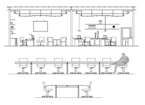 【architecture Cad Projects】office Cad Blocks And Planselevation