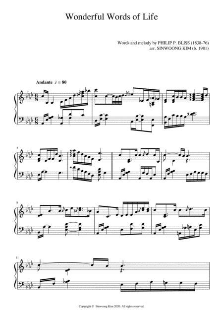 Wonderful Words Of Life Piano Solo In Ab Major Free Music Sheet
