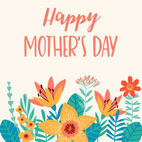Happy Mothers Day Vector Illustration With Flowers 302622 Vector Art At Vecteezy