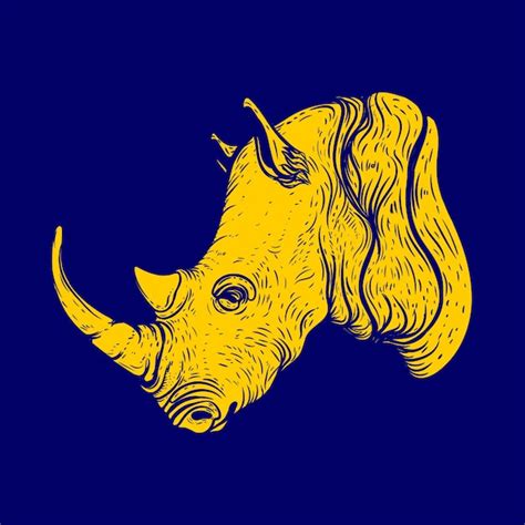 Premium Vector Rhino Head Artwork Illustration