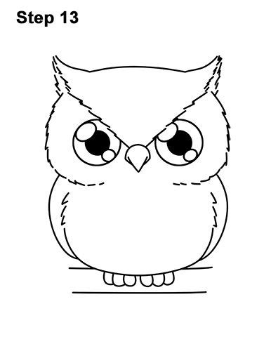 Draw A Cartoon Owl 13 Owls Drawing Owl Cartoon Owl Drawing Simple
