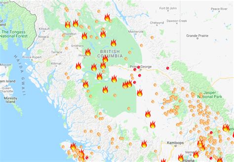 Bc Fire Map Canada Shows Where More Than 500 Fires Are Still Burning
