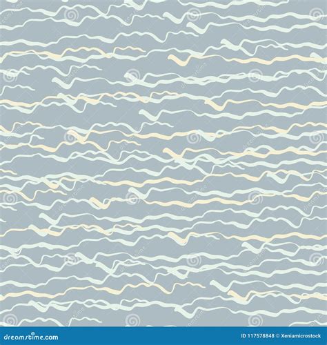 Seamless Pattern With Wavy Lines Hand Drawn Stock Vector