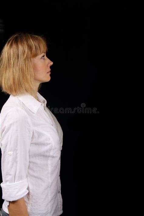 Young Woman Facing Right Stock Photo Image Of Hair Isolated 7671532