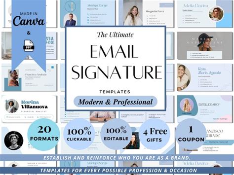 Professional Gmail Email Signature Template Modern Email Etsy