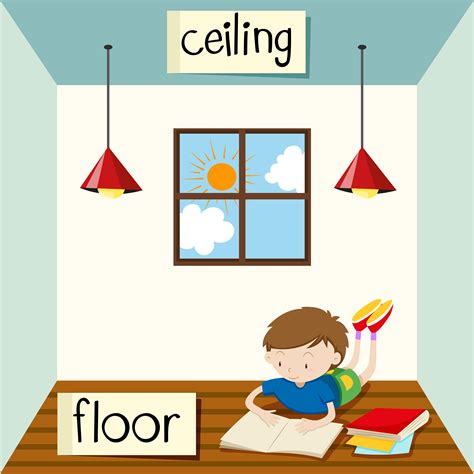 Opposite Wordcard For Ceiling And Floor 455385 Vector Art At Vecteezy