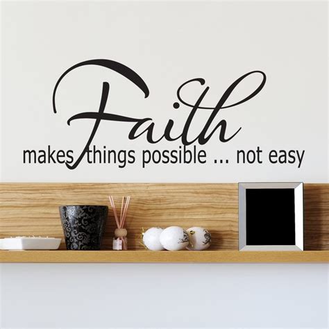 Faith Makes Things Possible Religious Quote Wall Sticker Decal