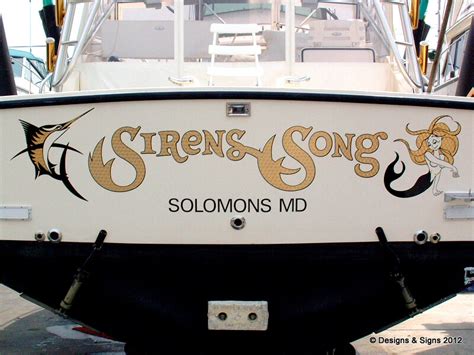 Boat Name With A Mermaid And Marlin Boat Names By Design And Signs