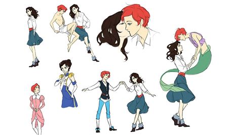 Genderbent Ariel And Erik By Dorodraws Tumblr Disney Gender Swap