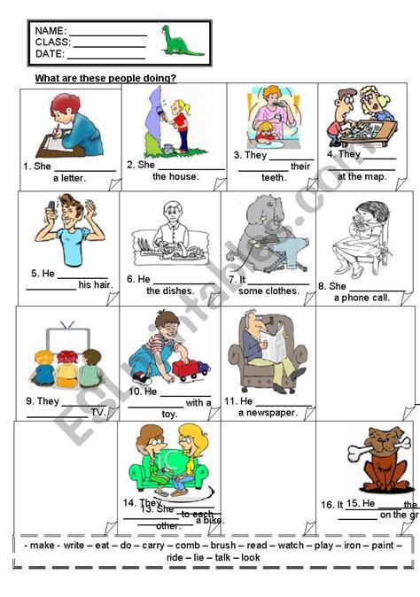 Present Progressive Tense Worksheet