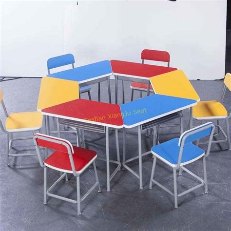 Durable Amusement Colorful Student Desk And Chair Set Kids School Table