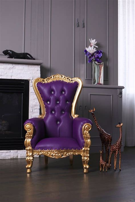 "Mini Tiffany" Kids Throne Chair - Purple / Gold | Throne ...