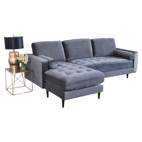 There are different types too that include reclining, sleeper sofas and sofa beds to add to the possibilities. Marie Velvet Reversible Sectional Charcoal Gray - Abbyson ...