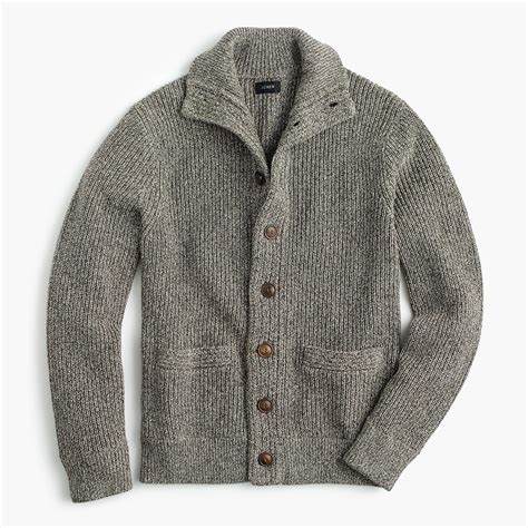 Jcrew Marled Cotton Mockneck Cardigan Sweater In Gray For Men Lyst