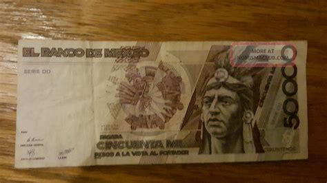 50000 5000 2000 El Banco De Mexico 4 Bills