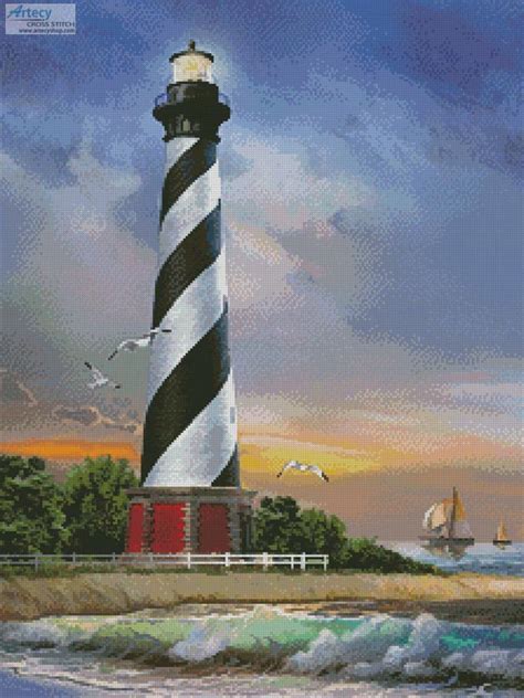 Cross stitch patterns, cross stitch kits. Artecy Cross Stitch. Cape Hatteras Lighthouse Cross Stitch ...