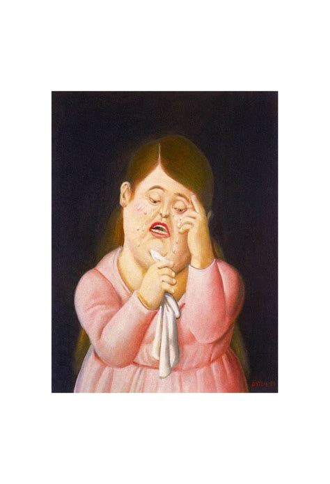 Mujer Llorando 2 By Fernando Botero Art Gallery Oil Painting