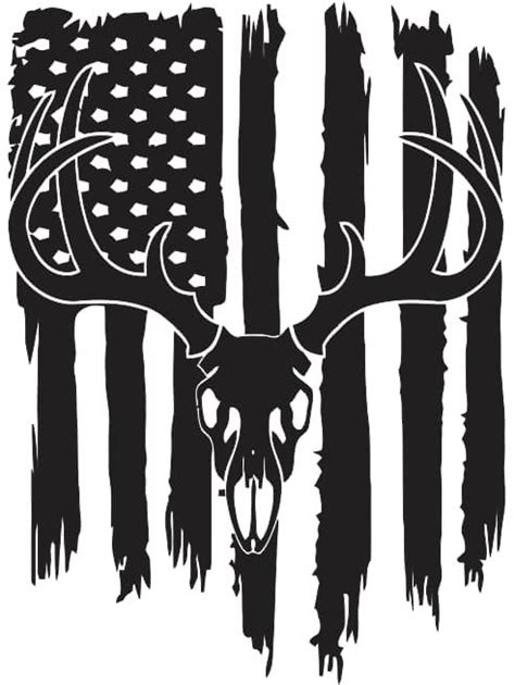 Deer Flag Silhouette Usa Flag Free Dxf File For Free Download Vectors