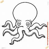 Octopus Cartoon Coloring Drawing Book Vector Illustration Printable Fish Color Outline Kids Clipart Illustrations Shutterstock Search Logo Sea sketch template