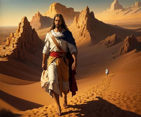 Premium Photo Jesus Walking In The Desert