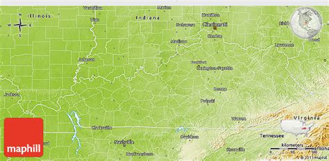 Physical 3d Map Of Kentucky
