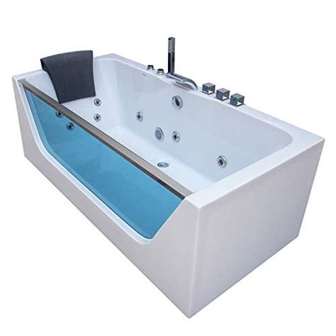 Empava In Acrylic Alcove Whirlpool Rectangular Bathtub