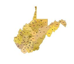 West Virginia 3 Digit Zip Code And County Vector Map Your Vector Maps Com