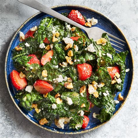 Kale And Strawberry Salad Recipe In 2021 Spring Salad Recipes Spring