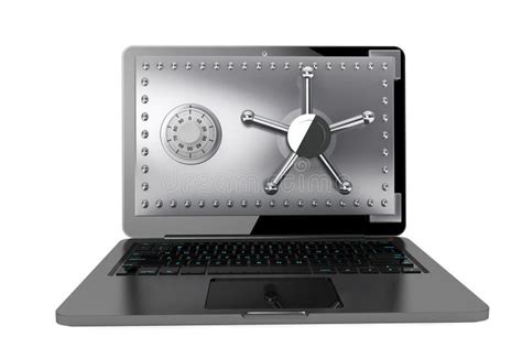 Computer Security Concept Laptop With Safe Door Stock Image Image Of
