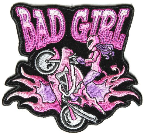 Bad Girl Wheeley Biker Small Patch Embroidered Patches