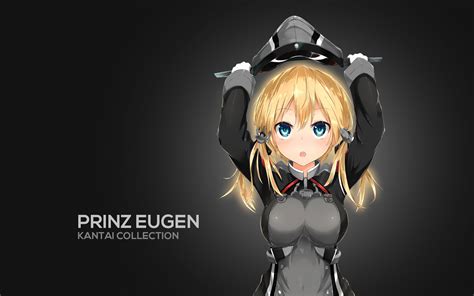 壁纸 插图 金发女郎 长发 动漫女孩 蓝眼睛 动画片 Kantai系列 Prinz Eugen Kancolle 截图