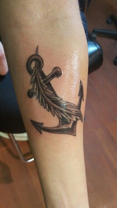 Anchor Tattoo With Feather Cover Tattoo Feather Tattoos Rope Tattoo