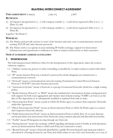 Interconnection Agreement Templates 12 Free Word Pdf Format Download