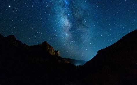 Download Wallpaper 2560x1600 Starry Sky Stars Mountains
