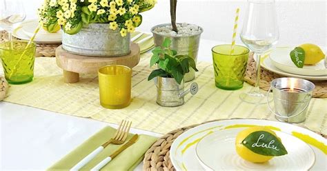 A Lemon Themed Tablescape For Summer Party Ideas Party Printables Blog